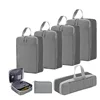 Breathable Mesh Travel Essentials Set, Compression Packaging Cube, Hand Luggage Organizer, Breathable, 0279B, 7Pcs 1