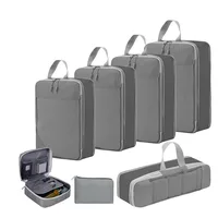 Breathable Mesh Travel Essentials Set, Compression Packaging Cube, Hand Luggage Organizer, Breathable, 0279B, 7Pcs 1
