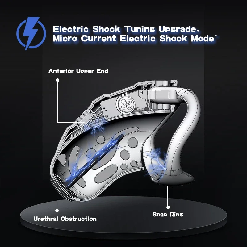 Penis Chastity Cage Male Chastity Cage Electric Shock Remote Control With Urethral Blockage