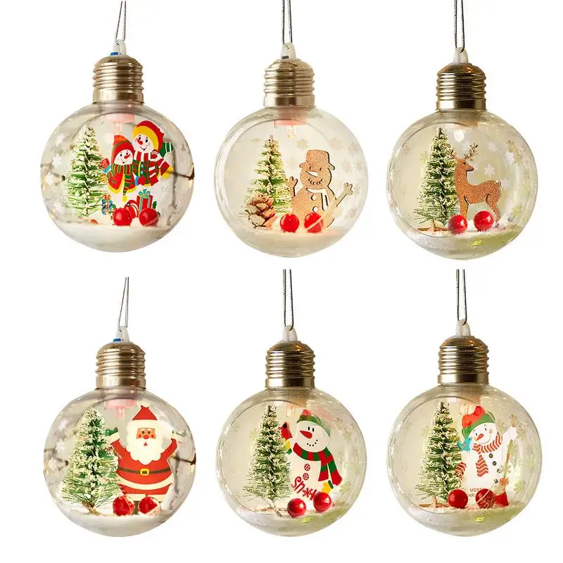 

Christmas Tree Glow Balls LED Flickering Xmas Tree Decorations Transparent Lighted Balls Party Decorations Ornament Accessories