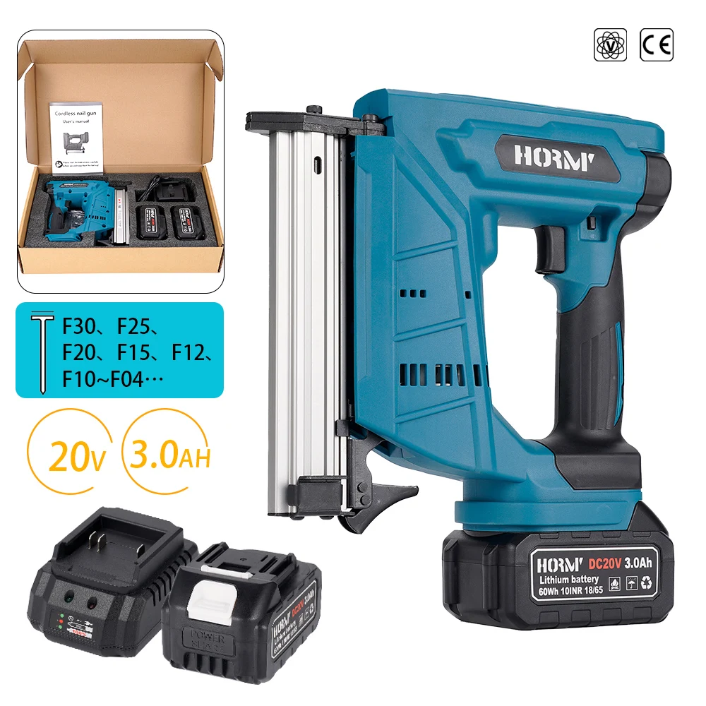 

20V Electric Nail Gun Electric Nailer Stapler Framing Nailer Tacker Furniture Staple Gun Woodworking Power Tool For Makita