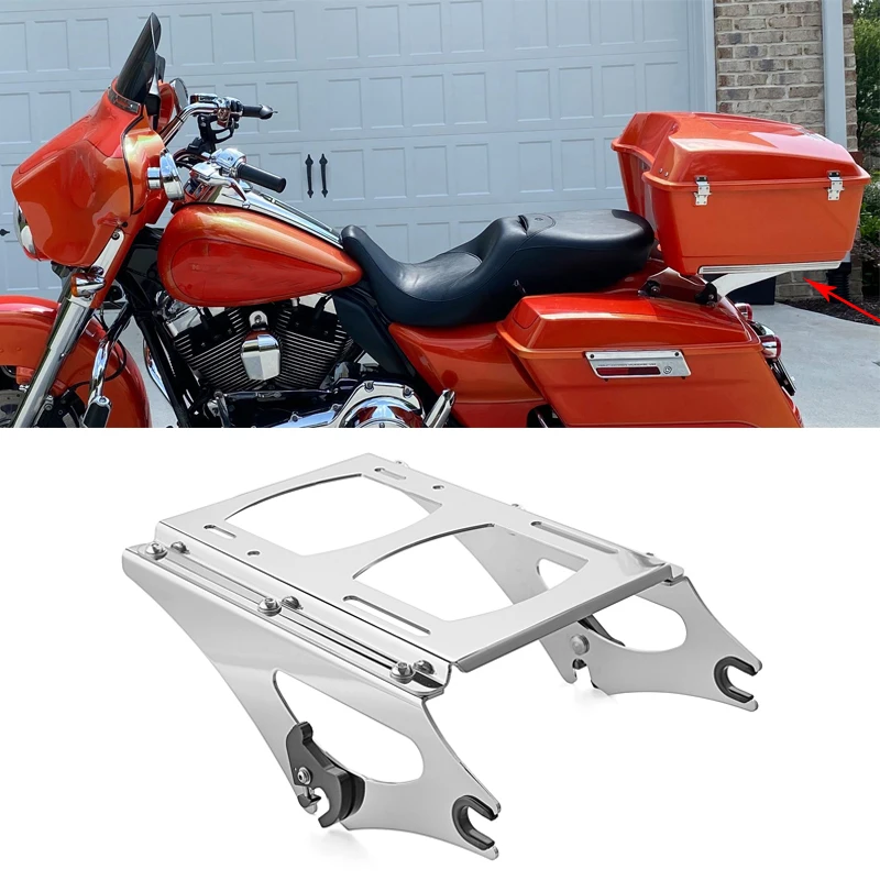 

Motorcycle Accessories Black Chrome Detachable Tour Pack Mount Rack For 2009-2013 Harley Davidson Touring
