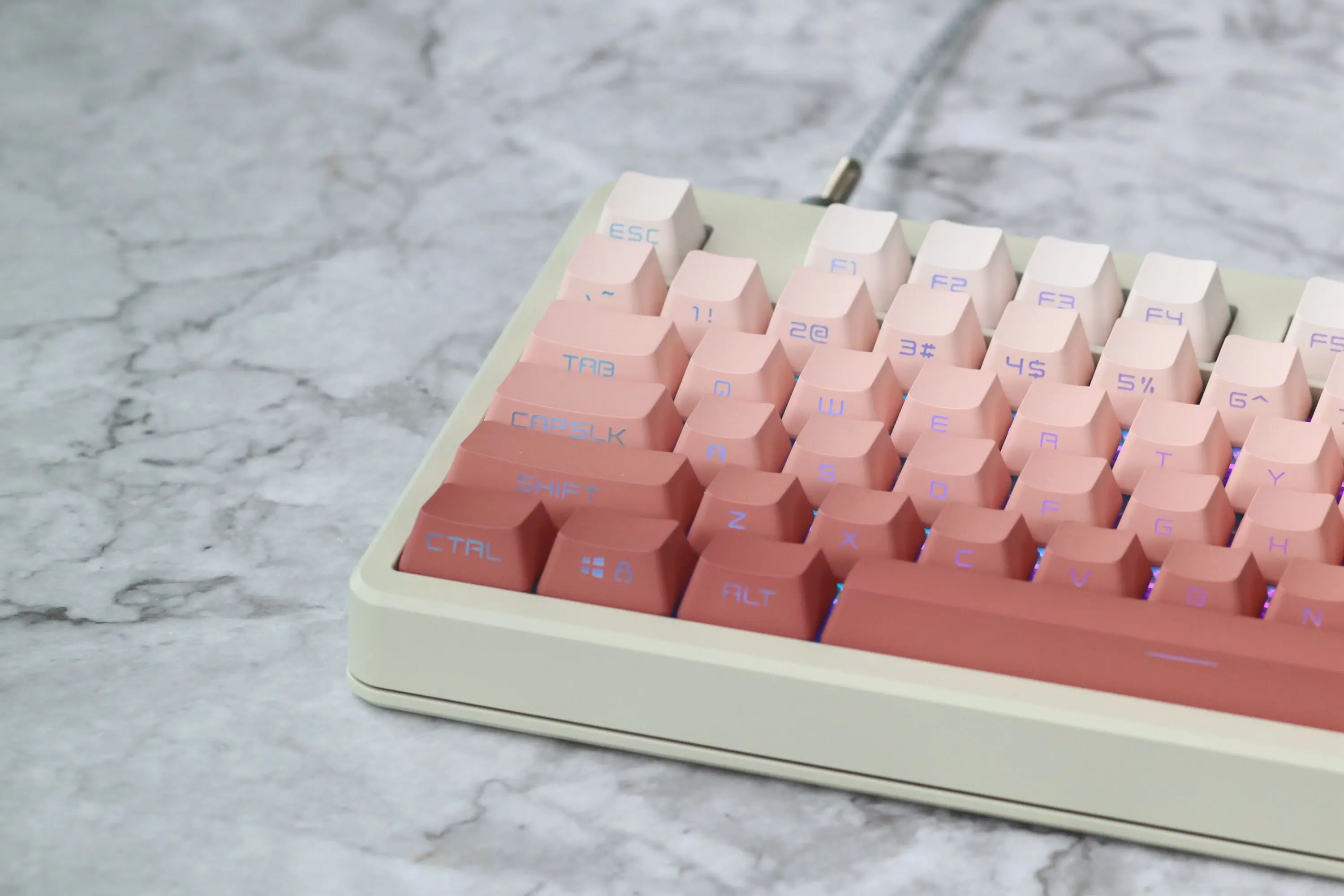 Pink Gradiente Keycaps para teclados mecânicos, perfil