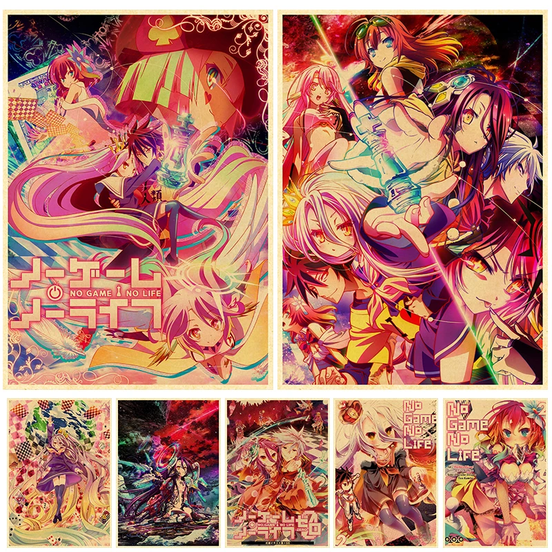 

No Game No Life Poster Anime Wall Vintage Kraft Paper Posters Decor For Home Room Pictur And Prints Art Bar Gift 4K HD