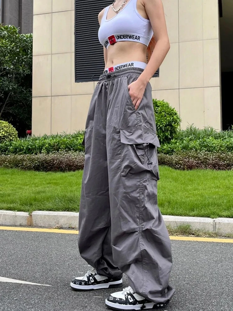 

Jmprs Y2K Pants Women Hip Hop Streetwear Oversize Pockets Cargo Trousers Harajuku Low Waist 90S Female Pants