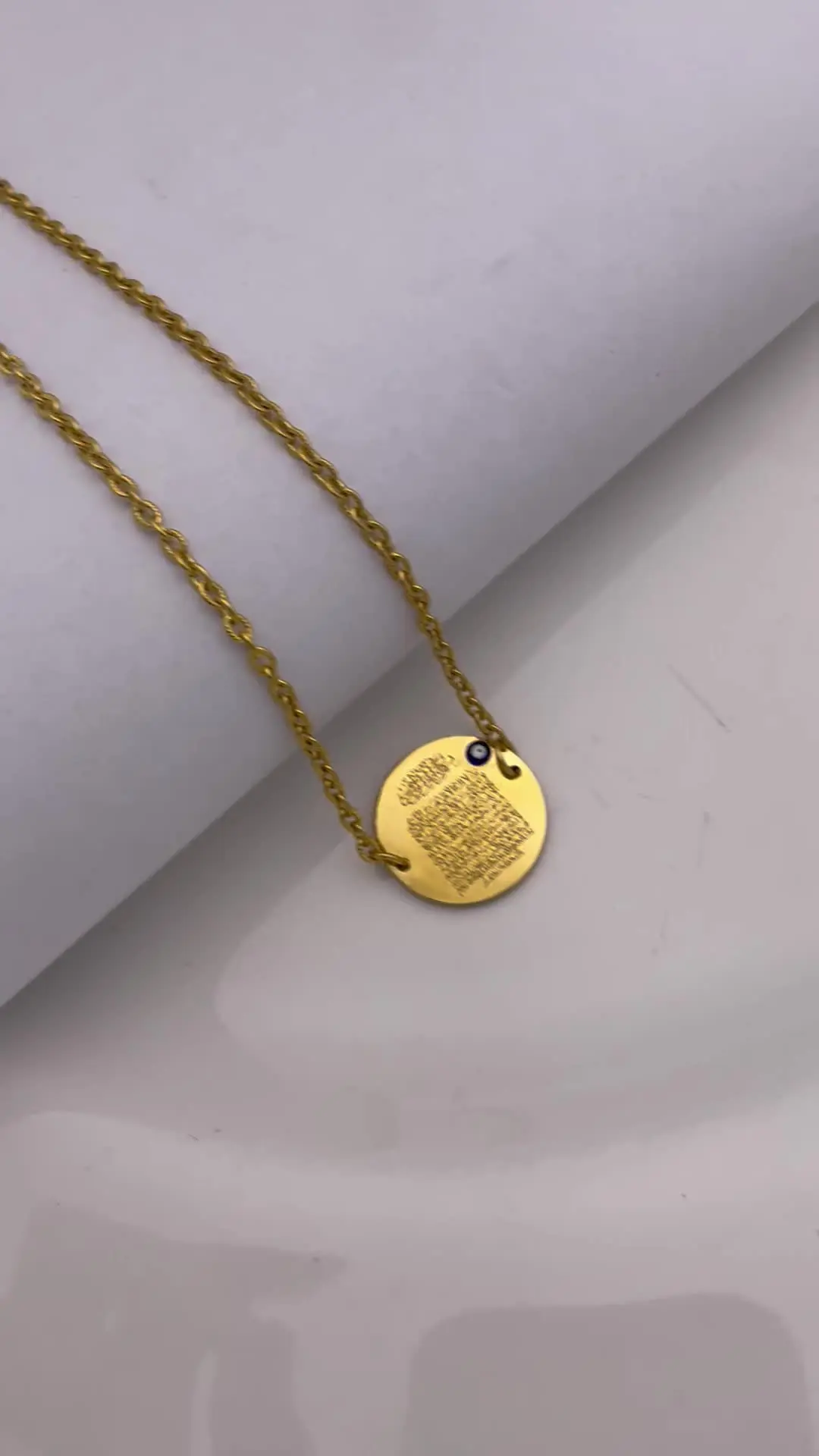 Collana Donna Ayat Al Kursi In Acciaio Inox | Gioiello Con Versi Del Corano | Regalo Spirituale Per Ramadan Ed Eid | Finitura Oro E Argento - 2