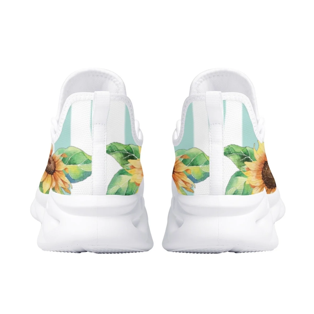 INSTANTARTS Air Cushion Sneakers 2023 Breathable Mesh Swing Shoes Pretty Sunflower Skull Dow Paw Design Casual Footwear Tennis