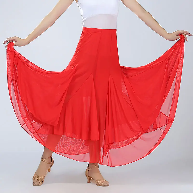 

Women Girls Ballroom Dance Skirt Long Swing Modern Standard Waltz Competition Dance Dress Belly Dancing Latin Tango Skirts