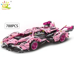 High-Performance Racing Car Building Kit with LED Bricks & Display Box - Dynamic City Construction Toy (NO.14 no box)