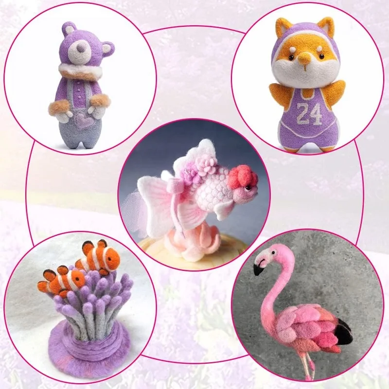 Needle Felting Wool Bulk Nature Wool Roving Yarn Hand Spinning For DIY Craft Materials 10g 8Color