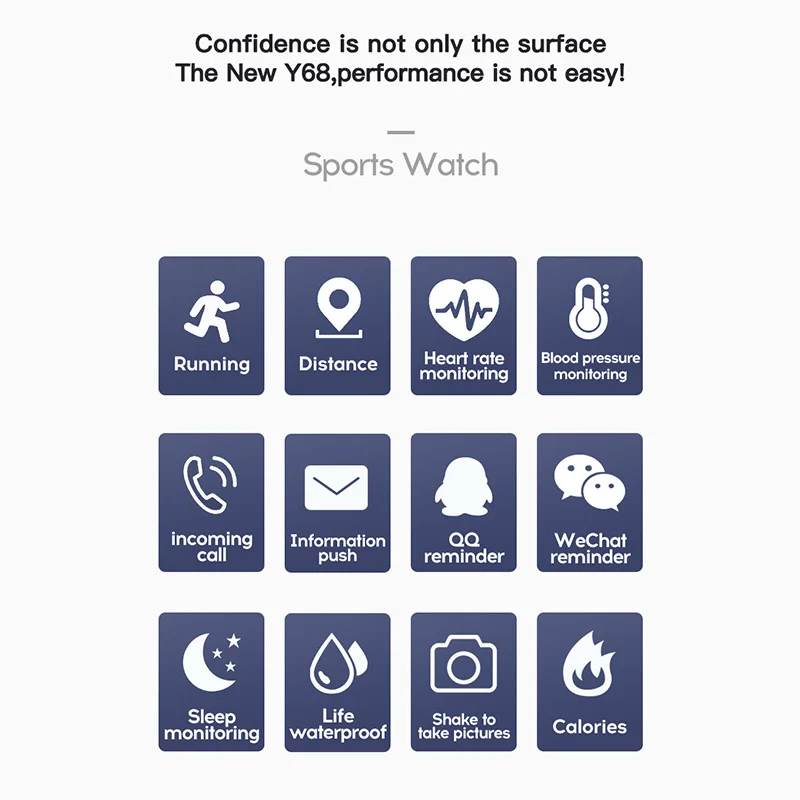 Series i7 Digital watch Men Women Smartwatch Heart Rate Step Calorie Fitness Tracker band watches For Apple Android kids Y68 Pro
