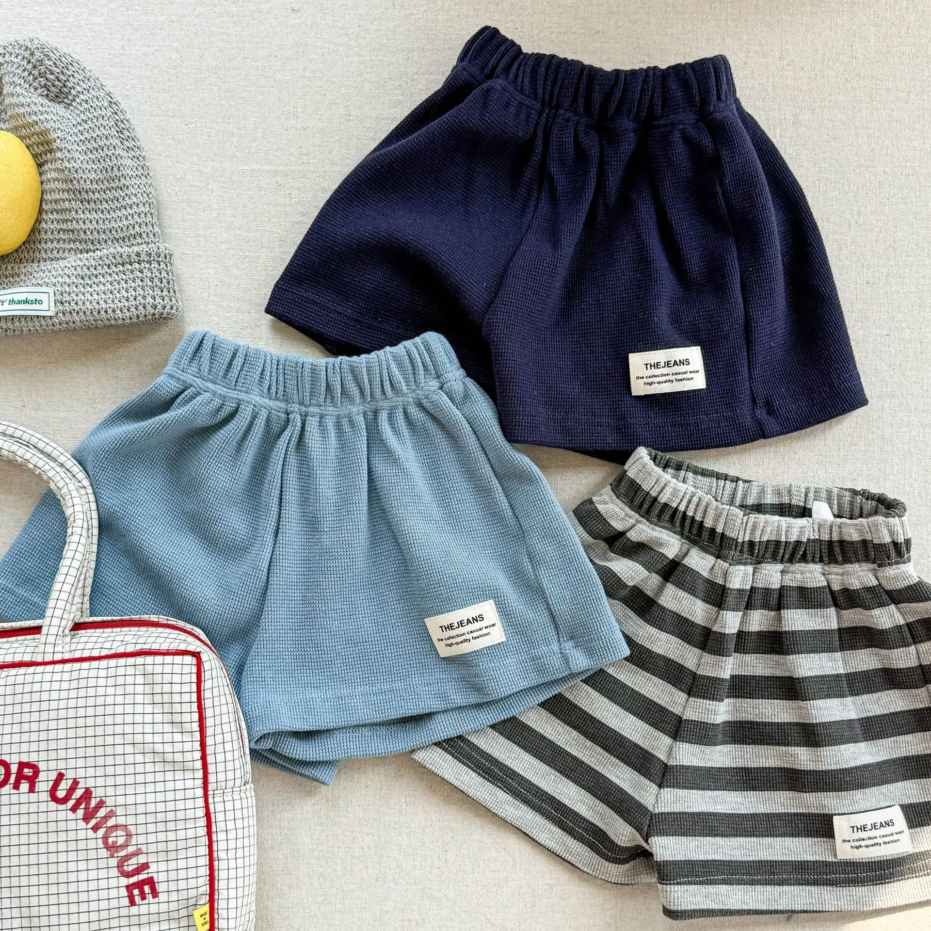 deer jonmi New Summer Baby Boys Casual Sports Shorts Striped Elastic Korean Style Children Shorts