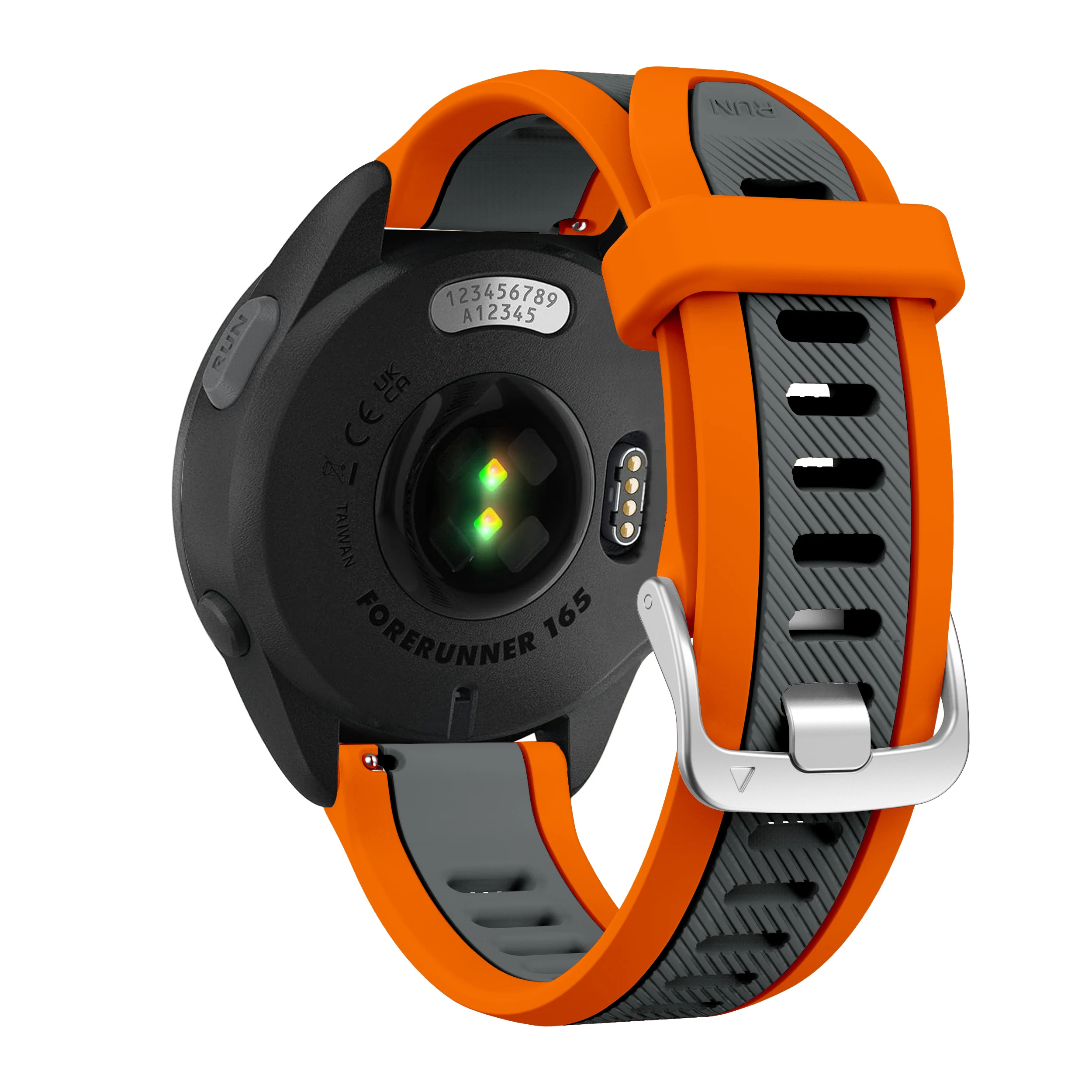 Sporty Two-Tone Quick Release Silicone Watch Strap, 20mm