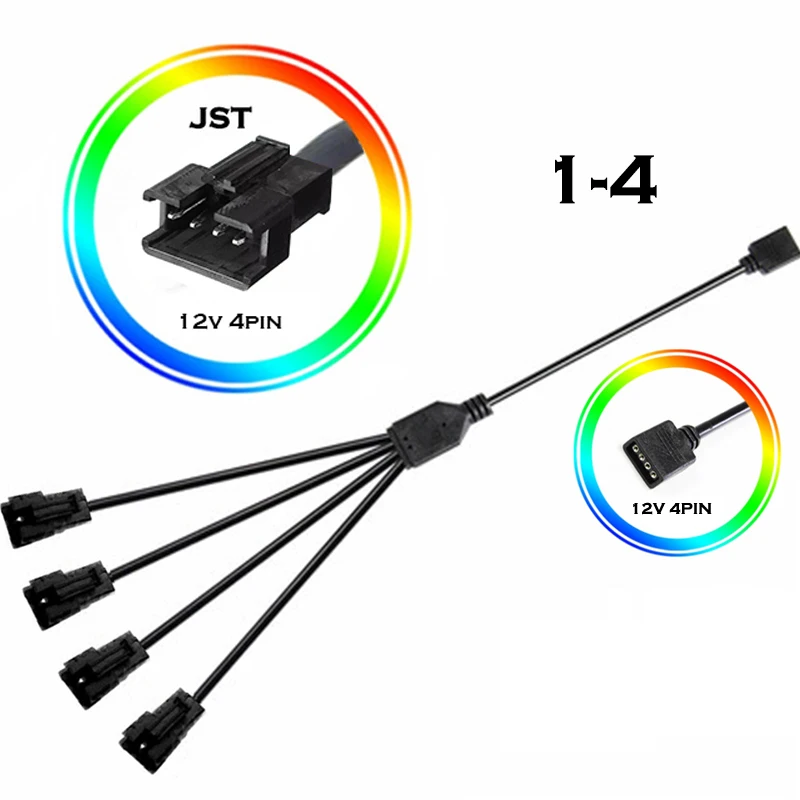 M/B RGB AURA SYNC JST SM Adapter Cable, Transfer To 12V 4Pin RGB