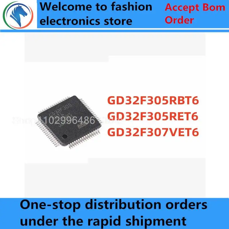 

100% New GD32F305RBT6 GD32F305RET6 LQFP-64 GD32F307VET6 LQFP-100 Brand new original chips ic