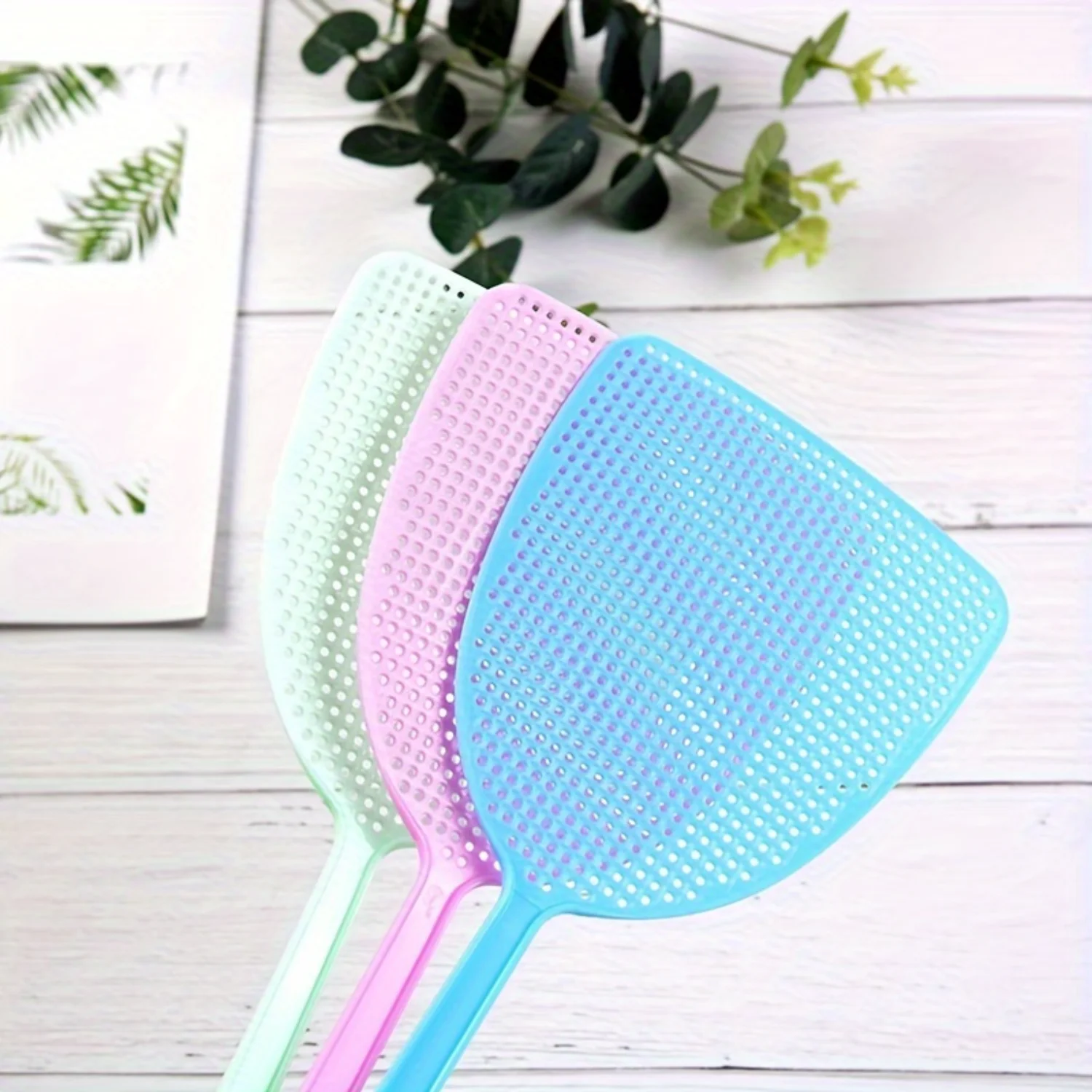 3pcs Long-Handled Fly Swatter-Durable Plastic, Manual Mosquito Killer, Summer , Back to School Supplies, Household Pest Contro
