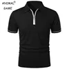Summer Men's Short Sleeve Polo Shirt Zipper Lapel T-shirt Lightweight Shirt Solid Color Fitness Hawaiian Breathable Collar Tops