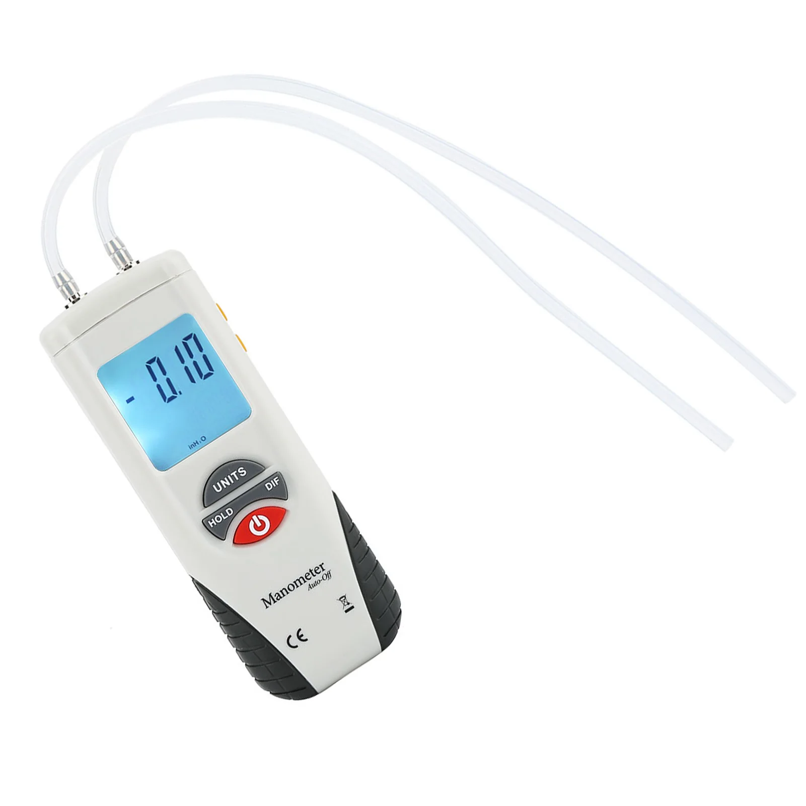 Manometro Digitale Differenziale HT-1890 - Misuratore Di Pressione Con 11 Unità, Display Retroilluminato E Funzione MAX/MIN/AVG