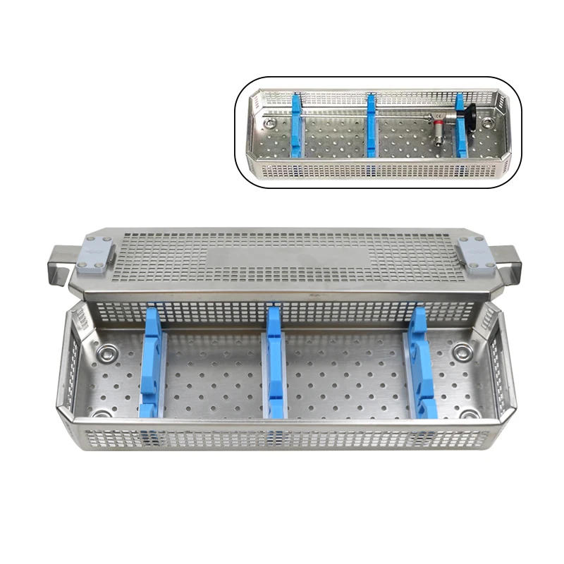 

GREATLH Endoscope Disinfection Box Sterilization Tray Case Box Basket Holding Tools for Endoscopic Instruments Aluminium Alloy