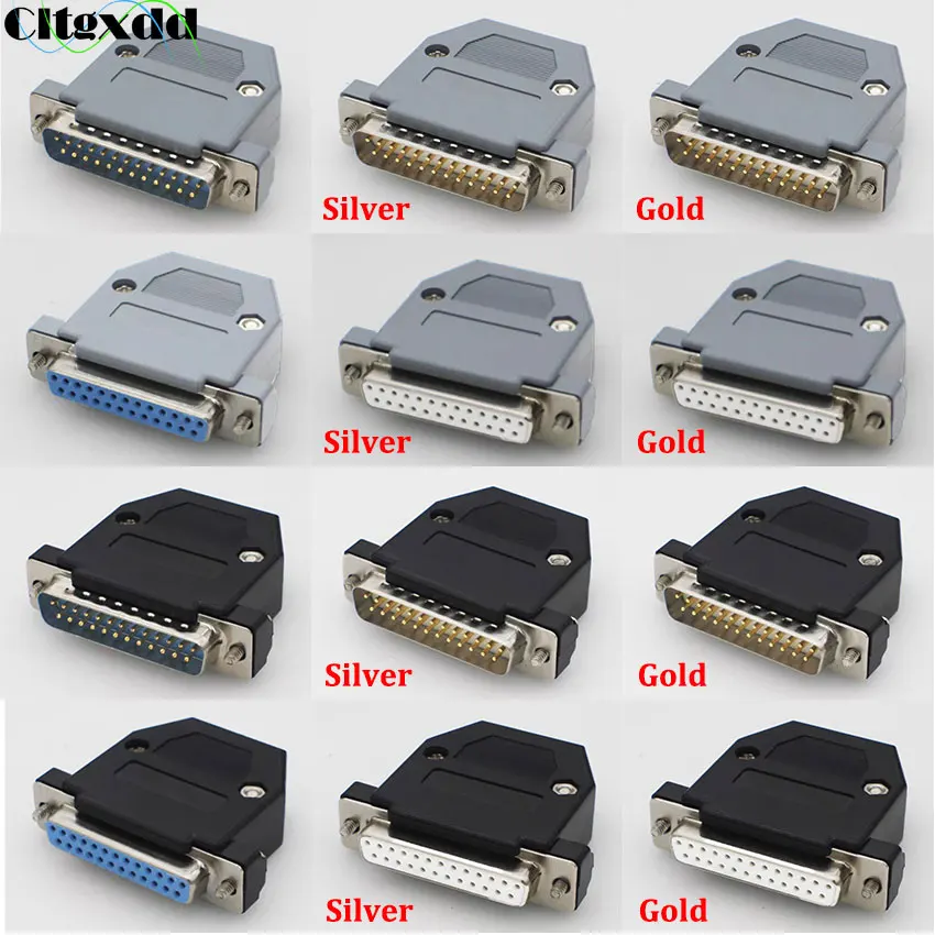 Cltgxdd 1pcs DB25 Data Cable Connector Plug VGA Plug Connector 2 Row
