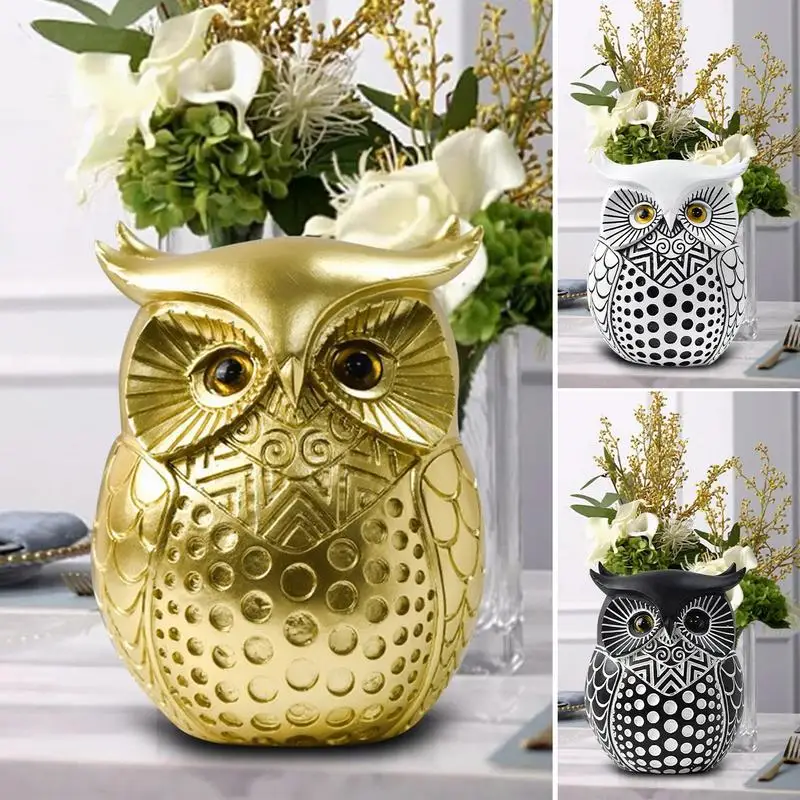 

Resin Owl Statue Mini Owl home Living Room Decoration Accessories Animal Owl Figurines Modern Bird Ornament Desk Miniatures