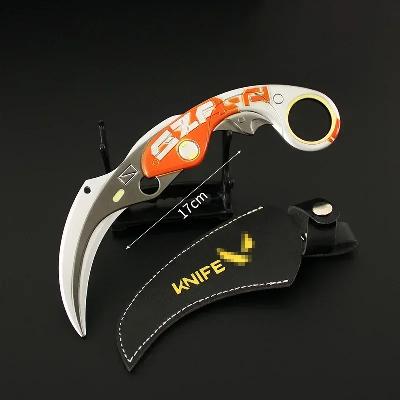 17cm Valorant Weapon Velocity Skin Karambit Melee Tools Model Metal Game Samurai Sword Anime Figure Stylish Model Cosplay Toys 3