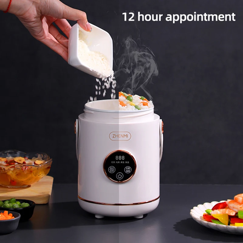 600ml Portable Rice Cooker MultiCooker Kitchen Electric Cooking Pot Slow  Cooker Travel Electric Cooker Electric Lunch Box 220V