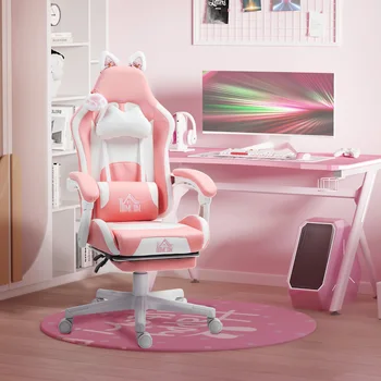 HOMCOM Gaming Chair with Footrest, Reclining Computer Chair
