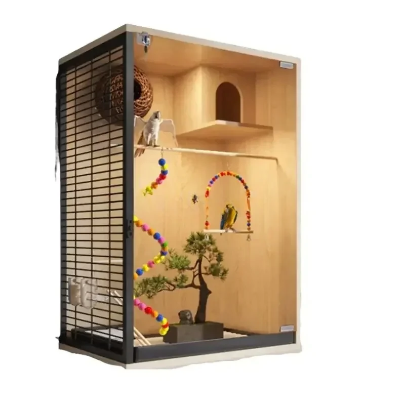

Wooden Large House Bird Cages Budgie Outdoor Park Canary Bird Cages Breeding Exterieur Pet Products