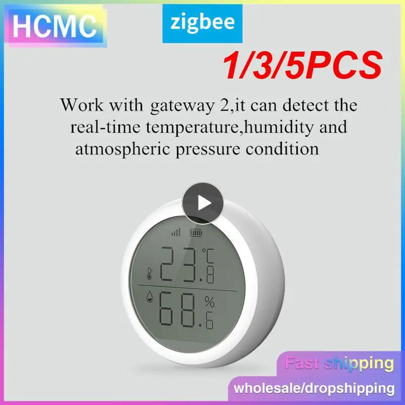 

1/3/5PCS Tuya Smart ZigBee Temperature and Humidity Sensor Smart Life APP Control Indoor Humidity Detector Works with ZigBee