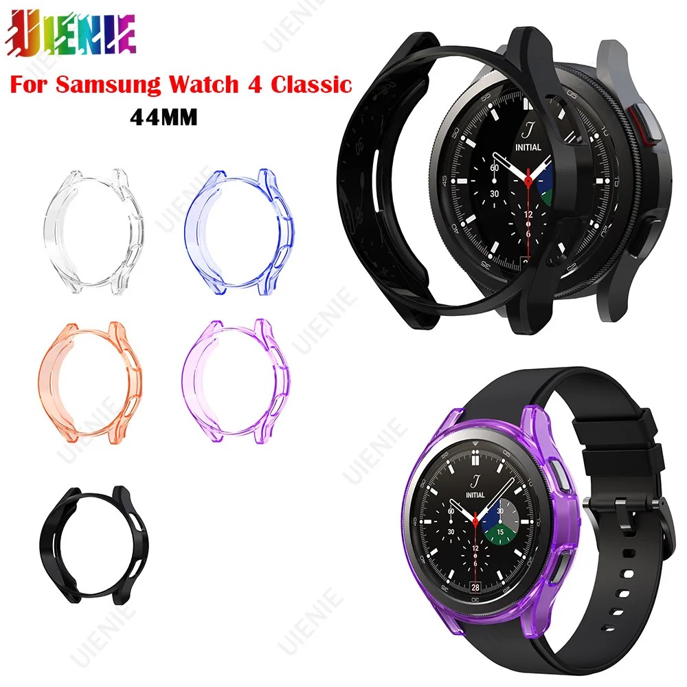 

Soft Color Smart Watch Cover TPU Half Pack Case for Samsung Galaxy Watch 4 Classic 46mm Case Allrounder Case Screen Protector