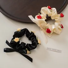 

French cloth art lazy tied hair hair rope romantic texture retro large intestine circle ins simple and elegant headdress