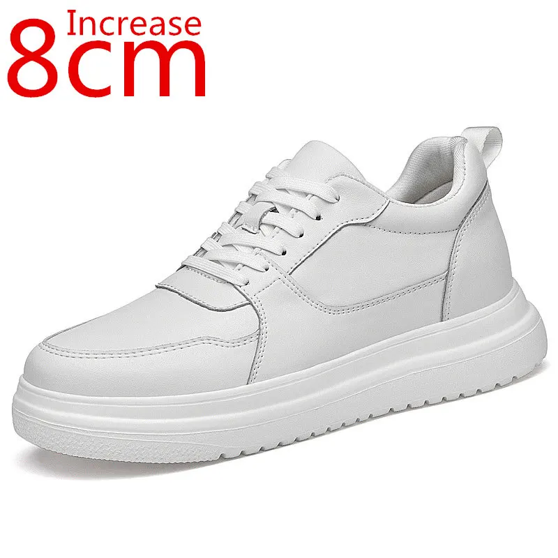 

Кроссовки женские на толстой подошве, повседневная спортивная обувь, увеличенный рост, 8 см, в Корейском стиле, в британском стиле, маленькие белые