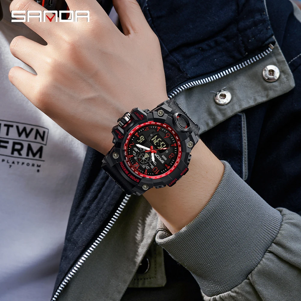 KXAITO Orologio Uomo Sportivo Outdoor, 3153 Bianco - Cronografo Digitale Impermeabile 5ATM, Led