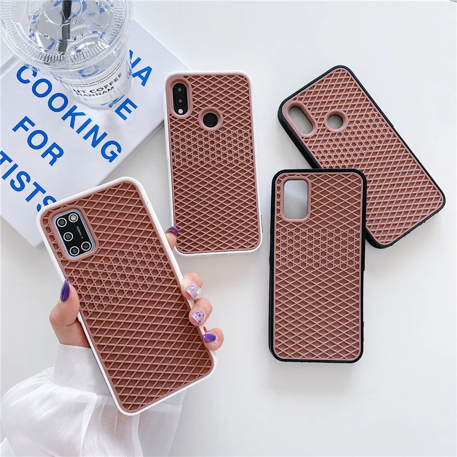 Custodia Per Telefono Antiurto In Silicone Con Suola Per Scarpe Sportive Waffle Per Samsung Galaxy S22 Ultra S20 Plus Note20 A72 A52 5G A71 A50 Cover 
