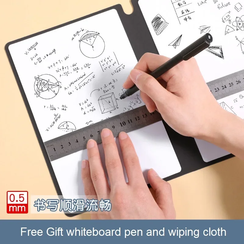 Office Supplies, Reusable Whiteboard Notebook Set with Pen, Eraser & Leather Wipe Cloth，Weekly Planner Notepad for Office Daily - 4