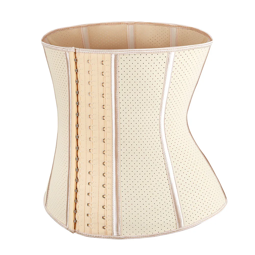 Women 9 Steel Bone Waist Trainer Latex Underbust Corset Modeling Strap