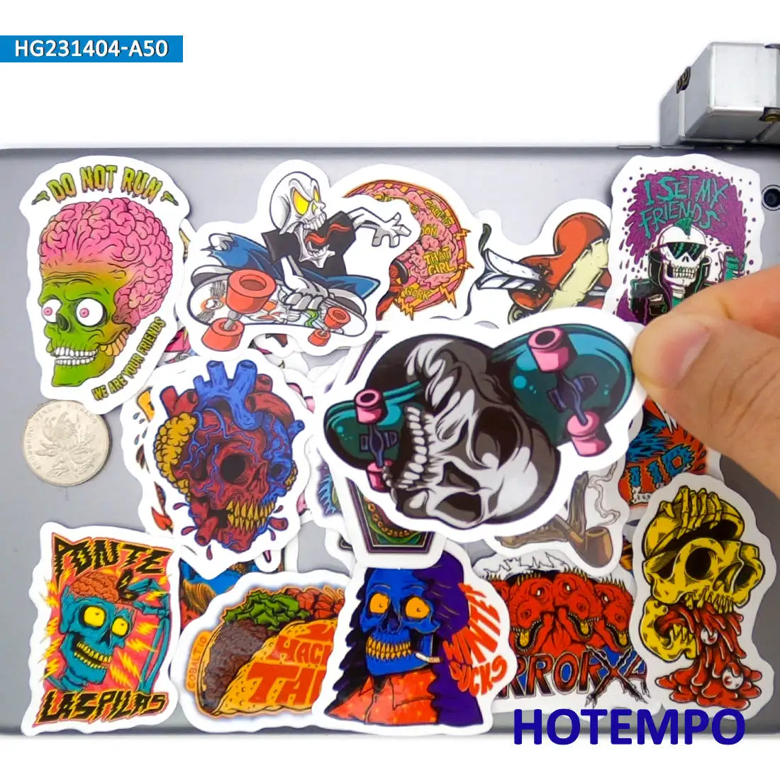 Monster-Aufkleber-Set, Hexe, Zombie-Schädel, Dämon, Vampir, Retro-Gothic, für Telefon, Laptop, Motorrad, lustiges Aufkleber-Set, 20/30/50 Stück – Detail 4