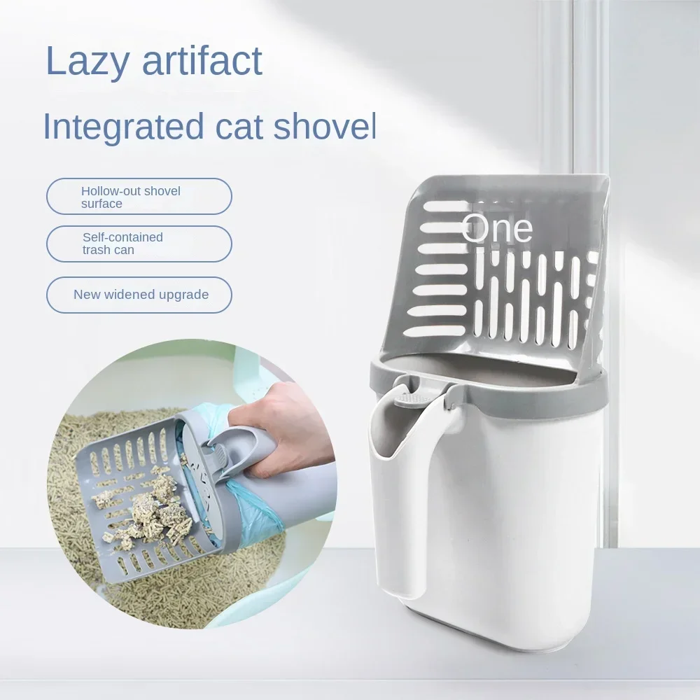 Widen Cat Litter Shovel Self-cleaning Scoop with Refill Bags Large Kitty Litter Box Garbage Picker Waste Bin System Pet Supplies 1