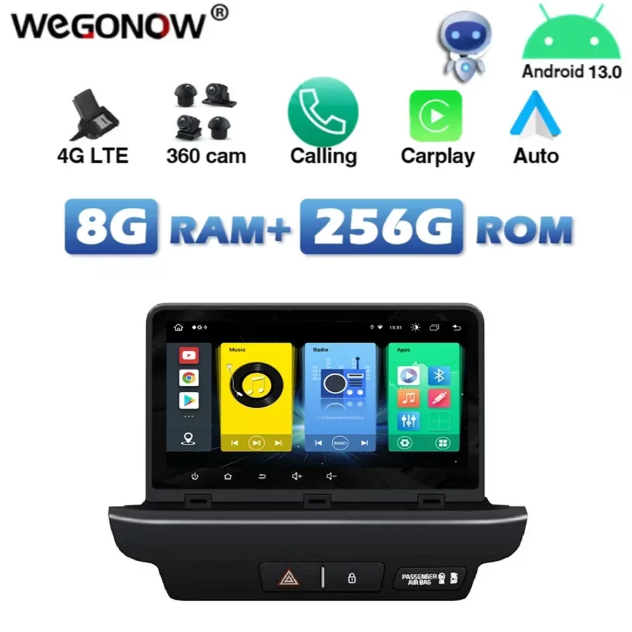 

4G SIM DSP Carplay Auto Android 13.0 8G+256G 8Core Car DVD Player GPS Map RDS Radio Wifi Bluetooth 5.0 For KIA CEED 2019 2020
