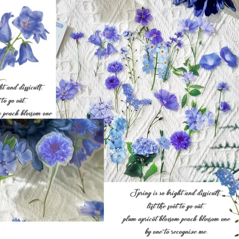 40pcs/set Natural Flower Sticker for Scrapbooking,Self-Adhesive Scrapbooking Sticker Supplies Journal for Card Making Letter DIY