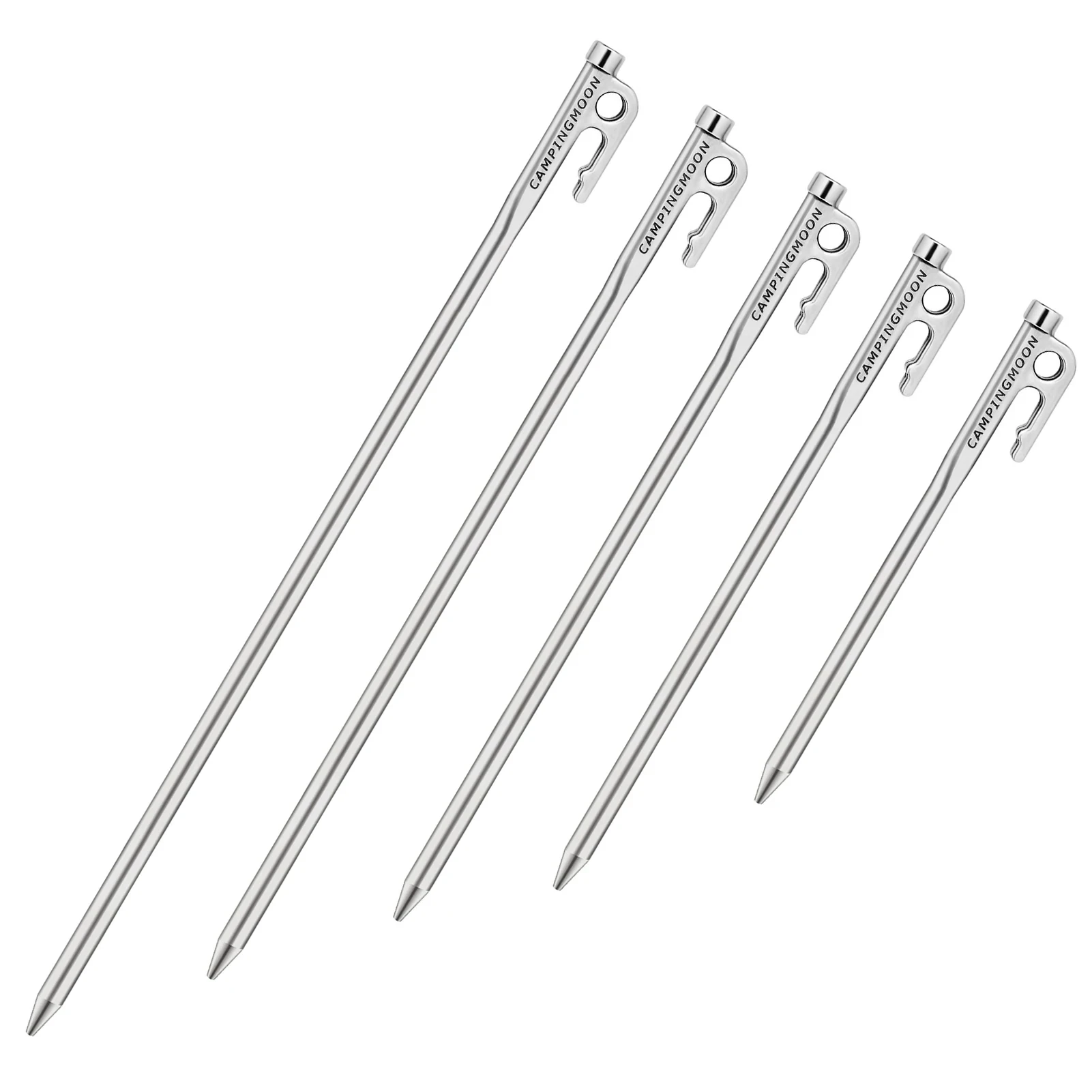 Campingmoon R40-6 Robuste Zeltheringe aus Stahl mit Haken- und Lochdesign für Outdoor-Rucksacktouren, Campingzeltüberdachung – Detail 4