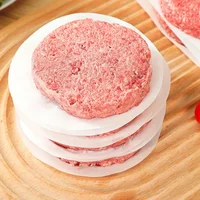 Papiers de cire en papier pour galettes de hamburgers, 50/100 pièces, papillons pressés congelés séparés pour galettes de hamburgers, papier antiadhésif pour bœuf et viande de barbecue 1