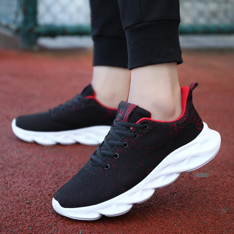 Men Leather Sneakers Running Men Casual Running Sneakers Men's