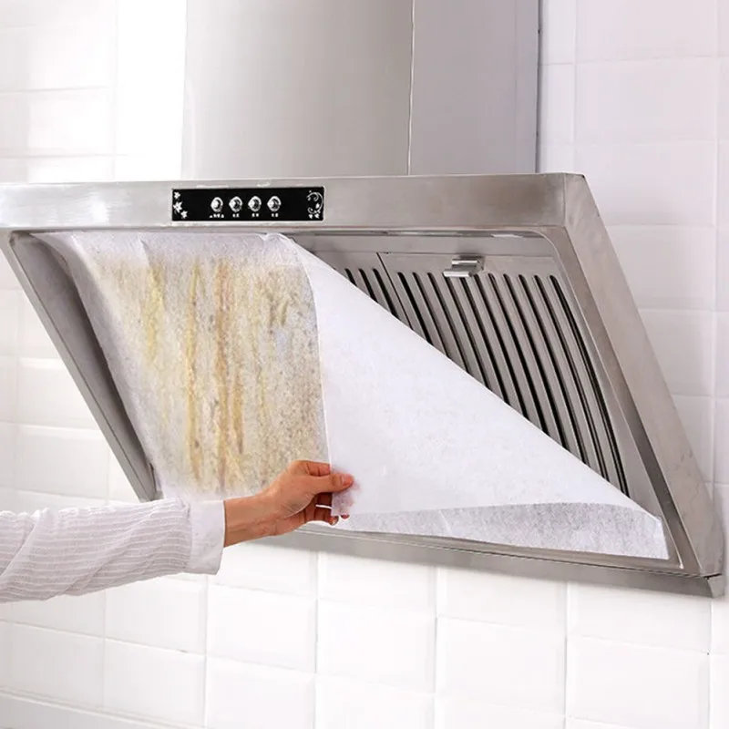 Anti Oil Disposable Kitchen Oil Filter Paper 5/10M Non-woven Cotton Filters Cooker Hood Extractor Fan Filter