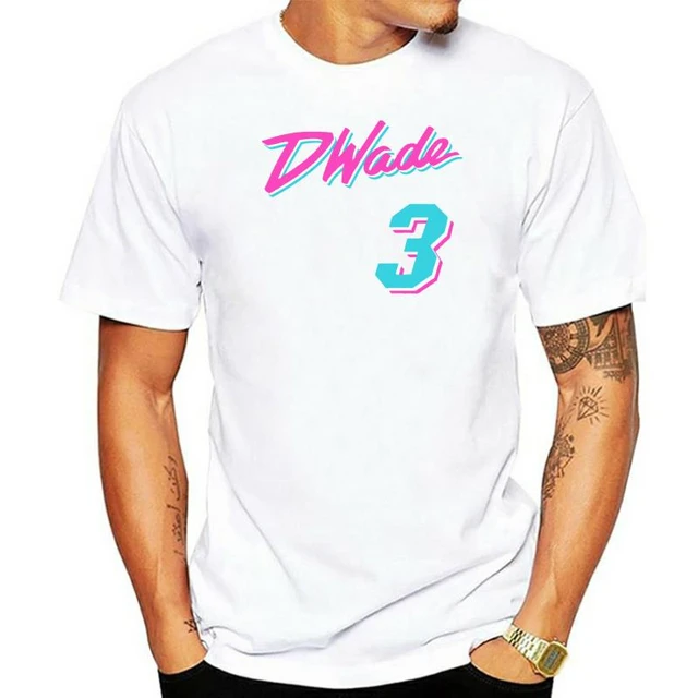 WHITE Dwyane Wade Miami Miami Vice City T-Shirt - AliExpress