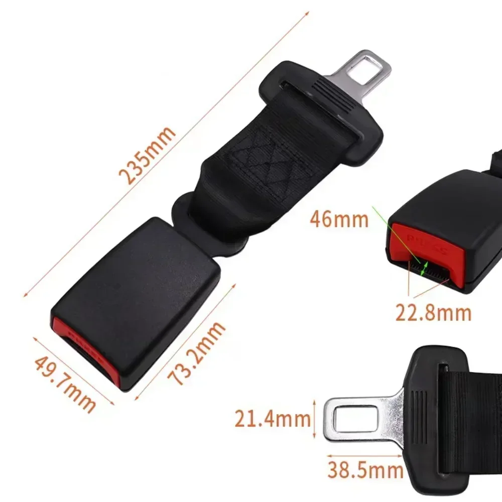 23cm/9'' Universal Car Seat Polyester Seatbelt Safety Belt Extender Extension Child Safety Seat 2.1cm Buckle