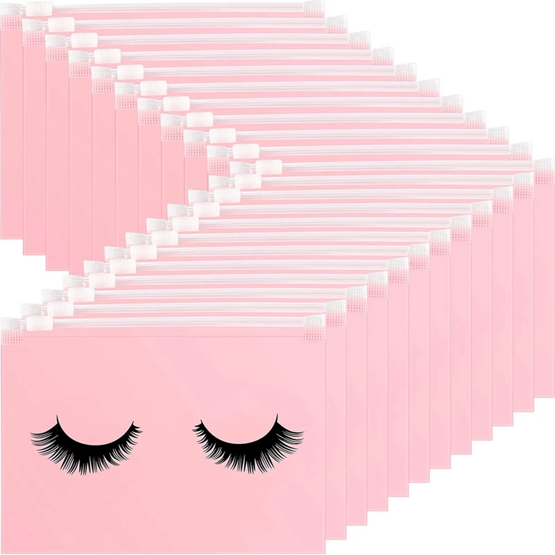 

100 Pieces Eyelash Aftercare Bags Eyelash Makeup Bags Empty Lash Cosmetic Pouch Travel Make Up Cases Toiletry Bag