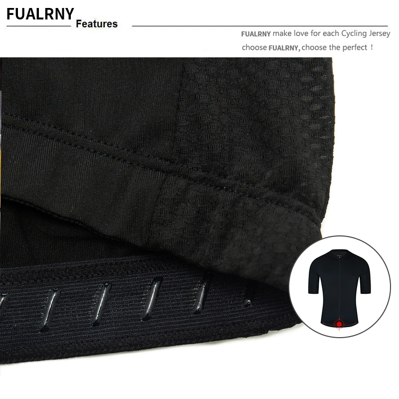 Fualrny Black 2022 사이클링 저지 보풀 방지 친환경 자전거 의류 로드 팀 자전거 웨어 셔츠 24시간 이내에 배송