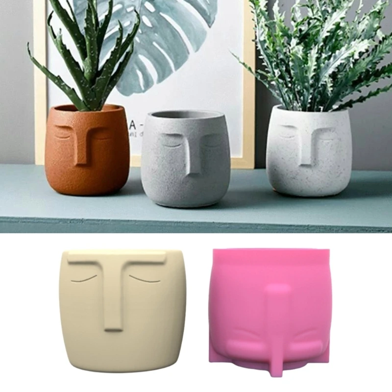 

DIY Silicone Mould for Flower Pot Reusable Human Face Vase Resin Molds DIY Craft Decorations Arrange Flowers Vase Molds Dropship